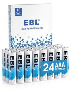 lot 10595 image: EBL AAA Batteries 24 Pack, 1.5V Alkaline Triple A Batteries, Long-Lasting Alkaline Power for All Your Devices, 10-Year Shelf Life