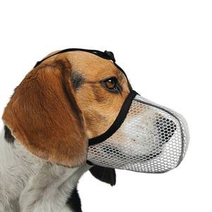 lot 10712 image: JOYPAWS Dog Muzzle, Breathable Soft Muzzle for Small to Medium Dogs to Anti & Prevent Barking Biting Chewing, Reflective & Adjustable Basket Muzzle with Air Mesh for Schnauzer Grey M