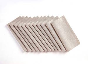 lot 10723 image: Solino Home 9 Natural Linen Cocktail Napkins Set of 12 - 100% Pure Linen - Fete