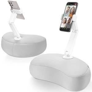 lot 10736 image: DeskLogics Pillow Phone Holder for Bed, 360° Bed Phone Holder Laying Down, Hands-Free iPhone Stand for BedSofaLap, Compatible w 4.7-7.0 Cell Phones, Flexible Dual Arm with Microbead Cushion