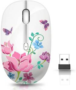 lot 10747 image: JUHOO Wireless Mouse with Nano Receiver for PC, Laptop, Notebook, Computer, MacBook, Less Noise, Portable Mobile Optical Mice