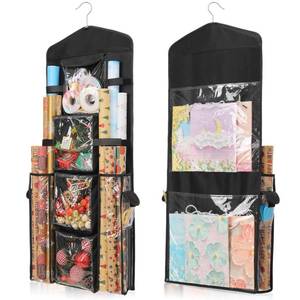 lot 10754 image: EXLIFBAG Wrapping Paper Storage, Gift Wrap Organizer Holder Double-Sided Hanging Gift Bag Storage Organizer