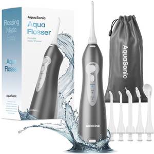 lot 10766 image: AquaSonic Water Flosser - Cordless Rechargeable Water Flossers for Teeth Cleaning - Waterproof Aqua Flosser, Portable Oral Irrigator for Dental Cleaning with 5 Jet Tips -� Braces Home Travel