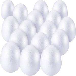 lot 10769 image: Zonon 15 Pieces Easter Foam Egg White Craft Egg Foam Natural Polystyrene Handmade Ball for DIY Easter Craft Home Decoration(8 x 5.5 cm 3.15 x 2.17 Inches)