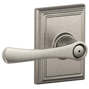 lot 10773 image: Schlage F40 VLA 619 ADD 16-080 10-027 134 N N SL Addison Collection Avila Bed and Bath Lever Satin Nickel