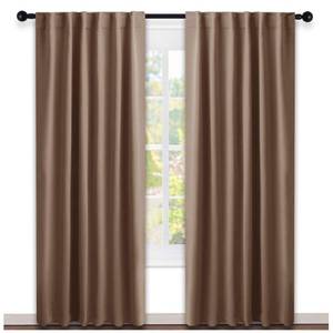 lot 10780 image: NICETOWN Blackout Curtains and Draperies for Living Room - (Cappuccino Color) 52 inches Wide by 95 inches Long, Set of 2 Pieces, Insulated Solid Drape Panels