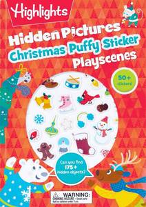 lot 10781 image: Christmas Hidden Pictures Puffy Sticker Playscenes Christmas Stocking Stuffer for Kids 3-6, Activity Book with Christmas Puzzles, S tickers, Mazes and More (Highlights Puffy Sticker Playscenes)