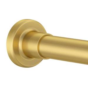 lot 10789 image: Shower Curtain Rod Adjustable 32-80, Tension Shower Curtain Rod No Drilling Stainless Steel Rust Proof for RV Bathroom Shower Stall Apartment, Gold