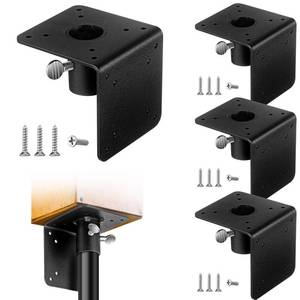 lot 10798 image: Hicarer 4 Pack Universal Mounting Flange for Bird Feeder Pole 1 Inch Diameter Bird Houses Metal Mounting 3.5  3.5  3.5 Inch Flange Mount Flange for Top and Side Outside, Yard, Garden