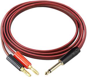 lot 76252 image: Mili Dianzi MEIRIYFA 6.35mm to Banana Plug Speaker Cable, 2m, Mono, OFC, Gold Plugs, Compatible with Speakers, Microphones, Amplifiers, Mixers, Receivers
