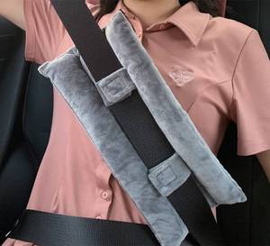 lot 76256 image: Seat Belt Pillow for Mastectomy Post-Surgery, Heart Surgery Recovery Support Cushion for Chest Chemo Port Pacemaker Bypass Hysterectomy Recovery Pillow (Gray)