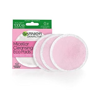 lot 76262 image: Garnier SkinActive Micellar Cleansing Eco Pads, Reusable, 3 Ultra-soft Microfiber Pads, 1 Count (Packaging May Vary)
