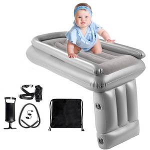 lot 76266 image: HYMIC Inflatable Airplane Car Bed for Toddler, Baby Travel Plane Bed with Hand Pump,Fly Traval Kids Bed Fits Most Airplane Seats, Car Seat for Convenient Toddler Travel, Safe to Use Child Sleeper Bed