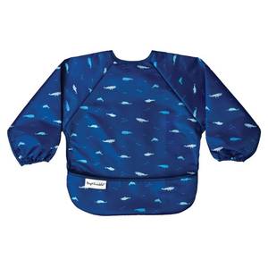 lot 76270 image: Tiny Twinkle Mess Proof Baby BibWaterproof Smock Bib for Eating,Machine Washable Full Sleeve with Pocket(Ocean Life, Large 2-4 Years)