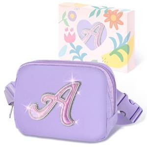 lot 76276 image: COSHAYSOO Easter Birthday Gifts for 5 6 7 8 9 10 11 12 13 14 Year Old Girl Purple Fanny Pack Belt Bag Crossbody Purse for Teen Girls,Cute Tween Girls Trendy Stuff Initial Monogram Letter A