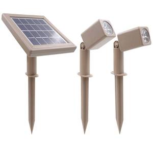 lot 76282 image: HEX 30X Twin Solar Spotlight Warm White LED Waterproof Dimmable Dusk to Dawn for Outdoor Garden Yard Landscape Pathway Downlight Uplight