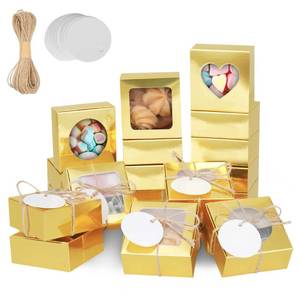 lot 76294 image: COTOPHER Soap Box, 30Pcs Small Soap Packaging Boxes 2.8x2.8x1.2 Inch Mini Kraft Boxes with Window Soap Boxes for Homemade Soap Candy Chocolate Bakery Cookies Soap Packaging