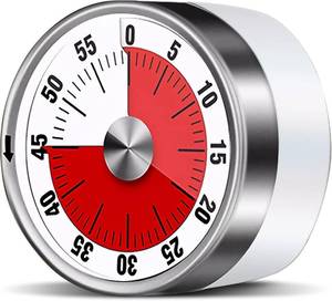 lot 77310 image: Kitchen Timer for Cooking, Chef Cooking Timer Clock with Loud Alarm,100% Mechanical Desk Timer - No Batteries Required - Magnetic Stand Back, Exquisite Stainless Steel Body-Countdown Reminder Magnetic