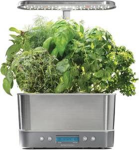 lot 77318 image: AeroGarden Harvest Elite Indoor Garden Hydroponic System with LED Grow Light and Seed Kit, Holds up to 6 Pods, Stainless Steel