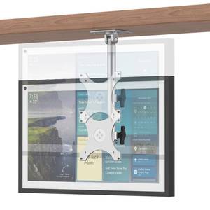 lot 77320 image: Letlar Echo Show 15 Kitchen Under-Cabinet Mount, Adjustable Height Rotatable Swivel Tilt Mount for Echo 15, Forward & Stowed Show 15 for Saving Space, Silver