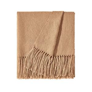 lot 77334 image: CozeCube Tan Throw Blanket for Couch, Boho Throw with Fringe Tassel, Lightweight Fall Blanket for Bed, Living Room Outdoor, Camel Color, Sand Beige, 50x60