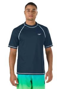 lot 77373 image: Speedo Mens Uv Swim Shirt Short Sleeve Loose Fit Easy Tee, New, Uv Swim Shirt Short Sleeve Loose Fit Easy Tee - BLACK - XXL