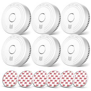 lot 77378 image: Ecoey Smoke Alarm Fire Detector, Battery Included Photoelectric Smoke Detector with Test Button and Low Battery Signal, Small Fire Alarm for Home, Bedroom FJ136GB - 5 Pack