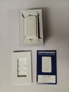 lot 77381 image: Lightingside 2 in 1 Ceiling Fan Light & Dimmer Switch