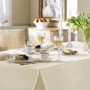 lot 77384 image: Fitable Ivory Tablecloths for 6-8 Foot Tables, 2 Pack - 70 x 120 Inches - Reusable and Washable Table Clothes, Polyester Fabric Table Covers for Wedding, Party, Banquet