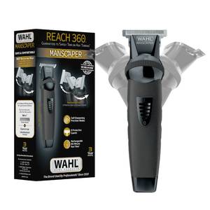 lot 77388 image: Wahl Manscaper - Reach 360 Ratchet Head Cordless Body and Beard Trimmer for Men with No-Slip Grip for Precise Control During Face, Body, and Manscape Grooming -� Model 3025951