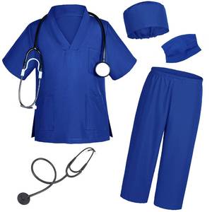 lot 34824 image: Doctor Costume for Kids Scrubs Pants with Accessories Set Toddler Children Cosplay 10-12 Years Navy Blue (stethoscope not included)