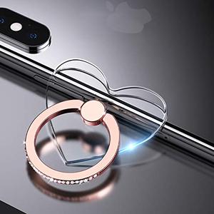 lot 34844 image: YINHEXI 2 Pcs Transparent Phone Ring Stand Holder Cell Phone Ring Holder Finger Grip 360 Degree Rotation (Rose Gold & Diamond-3)