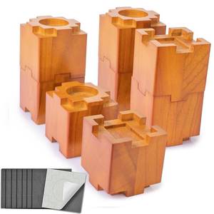 lot 34846 image: Kasiden Wood Bed Risers with Non-Slip Rubber Pad, Stackable Furniture Risers Lift Heights 3.5 or 7 Inch Heavy Duty Risers for Sofa, Table, Couch Chair (8 Pack, Brown)