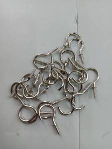 lot 34849 image: Metal Cup Hooks Screw-In Hardware