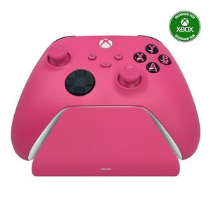 lot 34857 image: Razer Universal Quick Charging Stand for Xbox Series XS Magnetic Secure Charging - Perfectly Matches Xbox Wireless Controllers - USB Powered - Deep Pink (Controller Sold Separately)