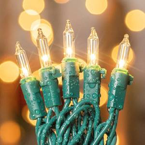 lot 34886 image: mimigogo 50-Count White Christmas Lights with Green Wire,Mini String Lights for Holiday Decorations, Christmas Tree Lights, Holiday Party, Wedding, Xmas, Home, Indoor & Outdoor Use (13ft Long) - missing one bulb