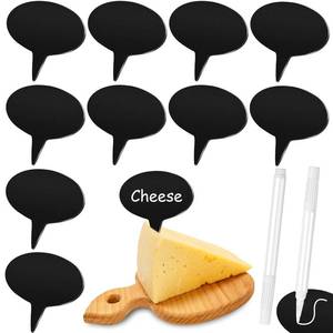 lot 34888 image: Amyhill 30 Pieces Cheese Markers for Charcuterie Board Acrylic Food Cheese Labels for Party Buffet Oval Name Tag Cupcake Toppers Picks with 2 Erasable Markers for Dinner Wedding Birthday