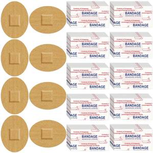 lot 34918 image: Funtery 200 Pcs 1 x 1 14 Adhesive Spot Bandage Round Fabric Adhesive Circular Small Face Bandages with Non Stick Pad Latex Free for Skin Wound Care