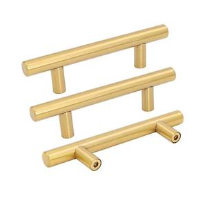 lot 34922 image: goldenwarm 15 Pack Gold Cabinet Pulls Gold Kitchen Cabinet Handles Drawer Handles 76mm Furniture Door Hardware - LS201GD76 Brushed Brass Dresser Handles Modern Closet Door Pulls 3in Hole Centers