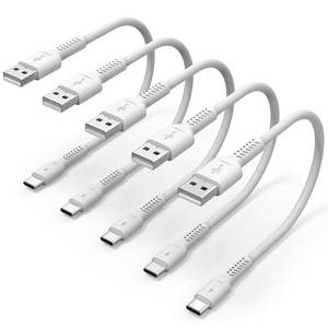 lot 34925 image: 6 inch Short USB C Cord Fast Charge 5 Pack Durable USB A to USB Type C 3A Fast Charging Cable for Charging Station Compatible with Samsung Galaxy Note 20 A20 A51 S10 S20 Plus Ultra LG Stylo K51