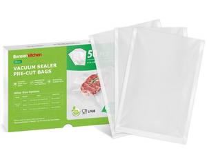 lot 34941 image: Bonsenkitchen Precut Vacuum Sealer Bags, 50 Pint 6 x 9 Food Sealer Bags, Food Grade, BPA Free, Heavy Duty, Customized Size Vacuum Bags for Vac Storage, Meal Prep or Sous Vide Cooking, VB10