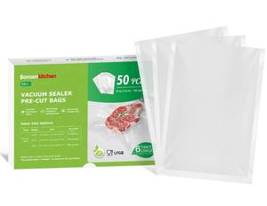 lot 34953 image: Bonsenkitchen Vacuum Sealer Bags, 50 Quart 8 x 12 Precut Food Sealer Bags, Commercial Grade, BPA Free, Heavy Duty, Customized Size Vacuum Bags for Vac Storage, Meal Prep or Sous Vide Cooking, VB12