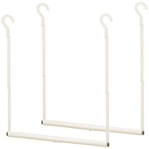 lot 34963 image: STORAGE MANIAC Adjustable Closet Rod Hanging Clothes Heavy Duty Closet Extender Hanging Rod Space-Saving Clothes Hanging Bar Double Closet Hanging Rod Hanging Closet Organizer Closet Bar,2 Pack White