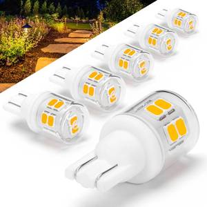 lot 34968 image: Heifymi T5 T10 LED Wedge Base Bulbs, 2700K Warm White 2 Watts Equivalent 11W 18W Incandecent Bulbs, ACDC 12-24V Low Voltage Replacement for Landscape Path Deck Garden RV Camper Lights, 6 Pack