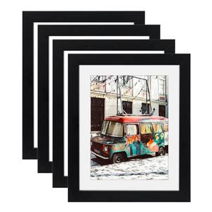 lot 34969 image: 8x10 Black Picture Frames Nature Solid Wood 4 Pack for Wall Mounting and Tabletop Display