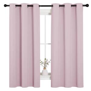 lot 34976 image: NICETOWN Nursery Essential Thermal Insulated Solid Grommet Top Blackout CurtainsDrapes (1 Pair, 42 x 63 inches in Baby Pink)