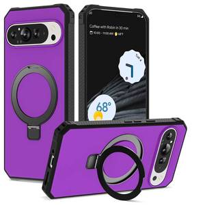 lot 34983 image: VIJISEA for Google Pixel 9 Pro XL Case,Compatible with Mag-Safe Military-Grade Protection Build-in Ring Stand,Shockproof Anti-Slip Protective Phone Case for Pixel 9 Pro XL,Purple