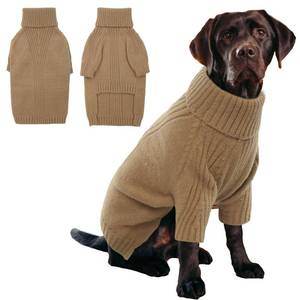 lot 34988 image: IECOii XXXL Dog Sweater,Christmas Dog Sweaters for Extra Large Dogs Girl Boy,Turtleneck Knitted Knitwear for Pet Dogs Wearing On Holiday Thanksgiving,Pullover Easy On Doggie Sweatshirt (Camel,XXXL) (used)