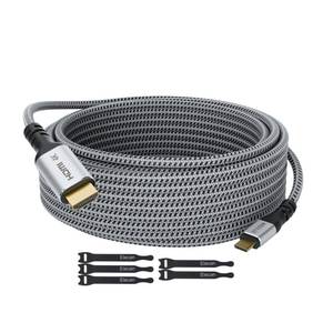 lot 34999 image: Elecan USB C to HDMI Cable 15 Ft, 4K60Hz HDR, Gold-Plated Braided High-Speed USB 3.1 Type-C to HDMI 2.0 Cord Thunderbolt 3 Compatible for Galaxy MacBook ProAir iPad Pro Surface Dell HP with 5 Ties