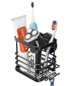 lot 34997 image: TAILI Patented Suction Cup Toothbrush Holder, Stainless Steel Anti-puddling Shower Toothbrush Holder, No Drilling Removable Organizer for Bathroom Toothpaste, Razor, Kitchen and Office Items, Black